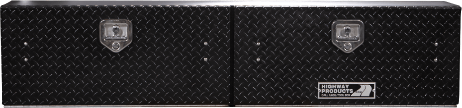 90 X 16 X 13 HIGH SIDE TOOL BOX WITH BLACK DIAMOND PLATE DOOR, SMOOTH BLACK BASE
