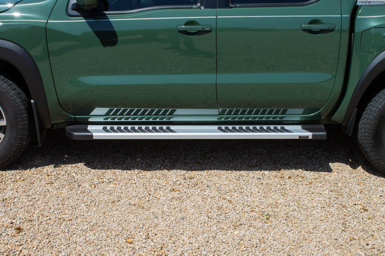 Raptor Series 6" OEM Style Running Boards Brushed Aluminum - Part# 1707-0589 — side view