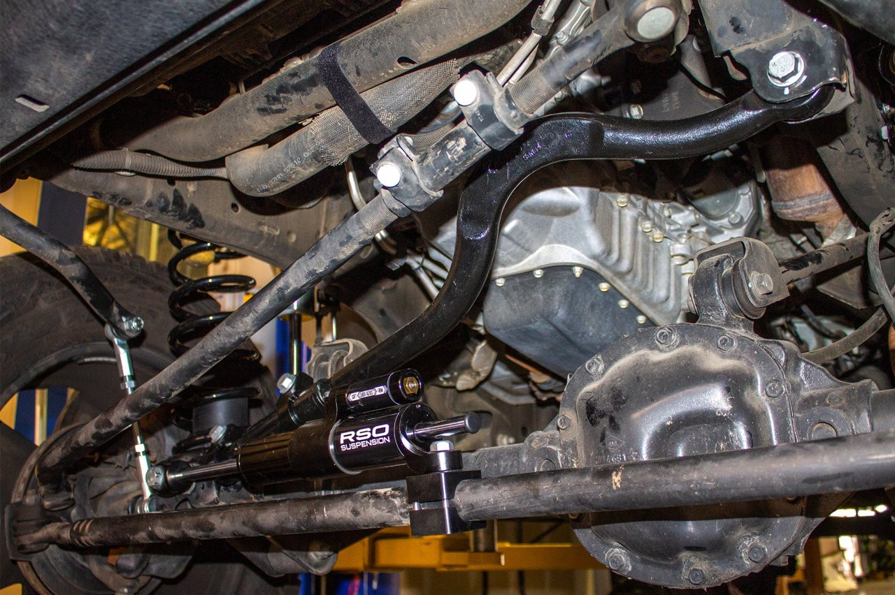 RSO Forged Front Track Bar 0-6in Lift Black for Wrangler JK/JKU — side view