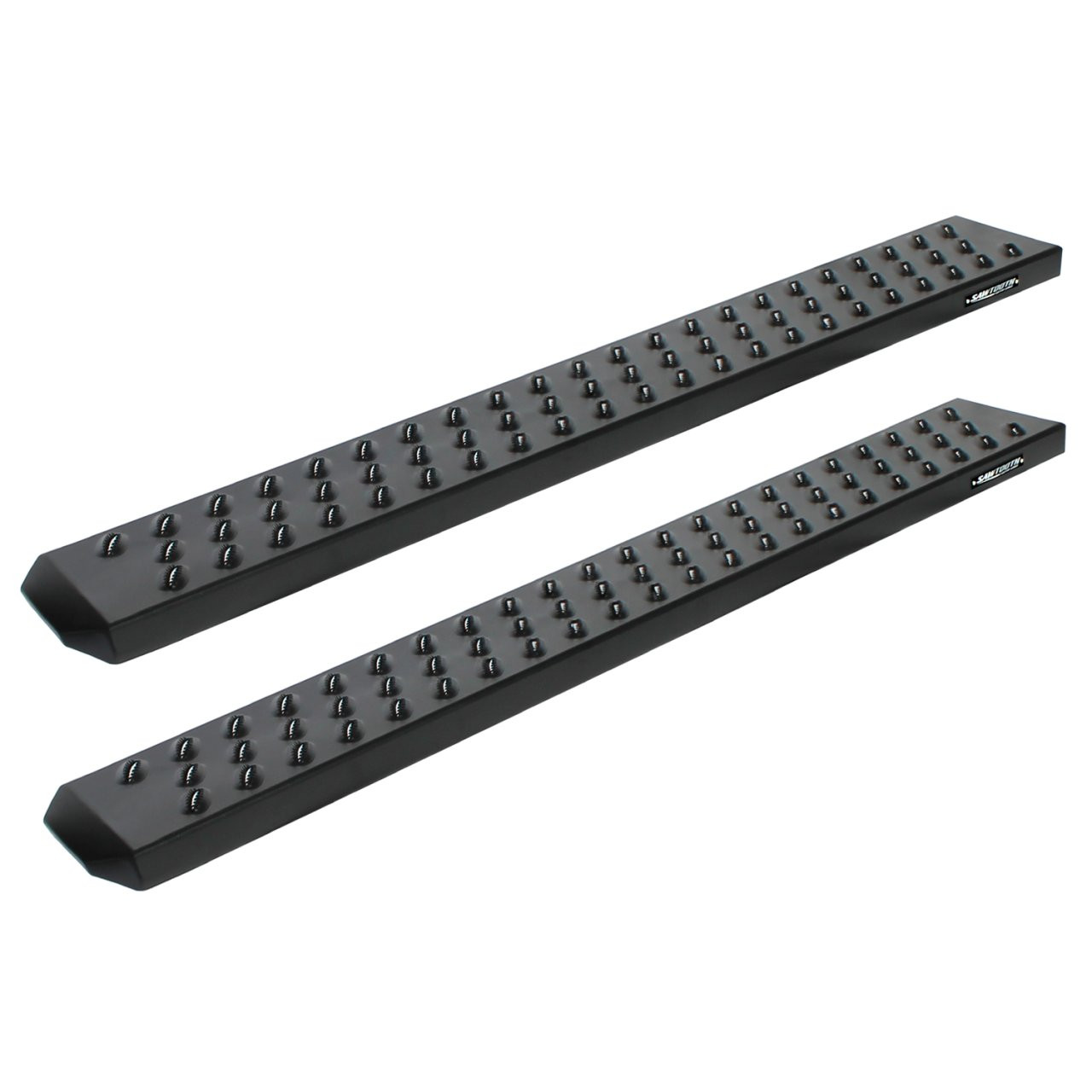 Raptor Series Sawtooth Running Boards Black Textured Aluminum - Part# 2102-0220BT — primary image