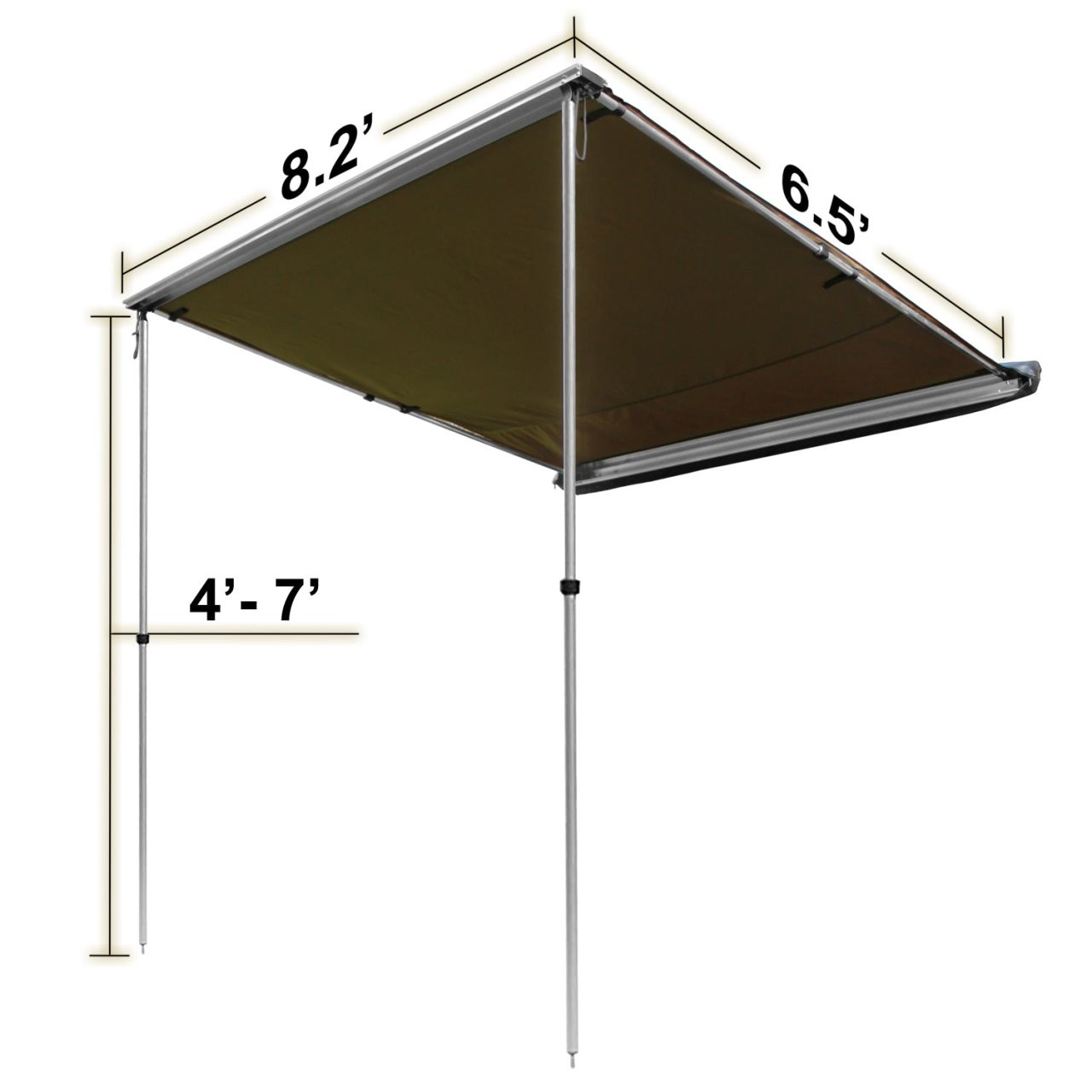 OffGrid Pull Out Roof Top Awning Sun Shade Shelter 8.2ft x 6.5ft — application image