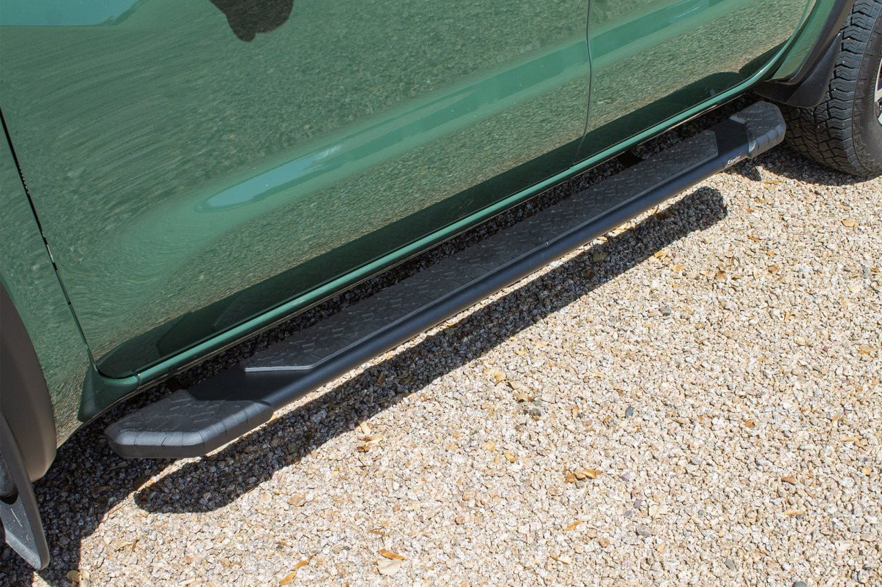 Raptor Series Tread Step Running Boards BLK Textured Aluminum Part# 1907-0589BT — side view