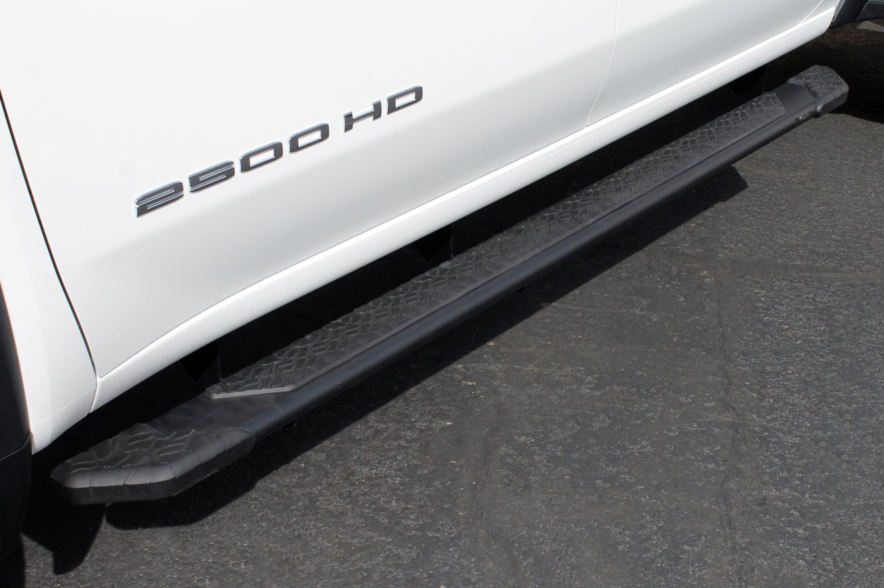 Raptor Series Tread Step Running Boards BLK Textured Aluminum Part# 1901-0052BT — side view