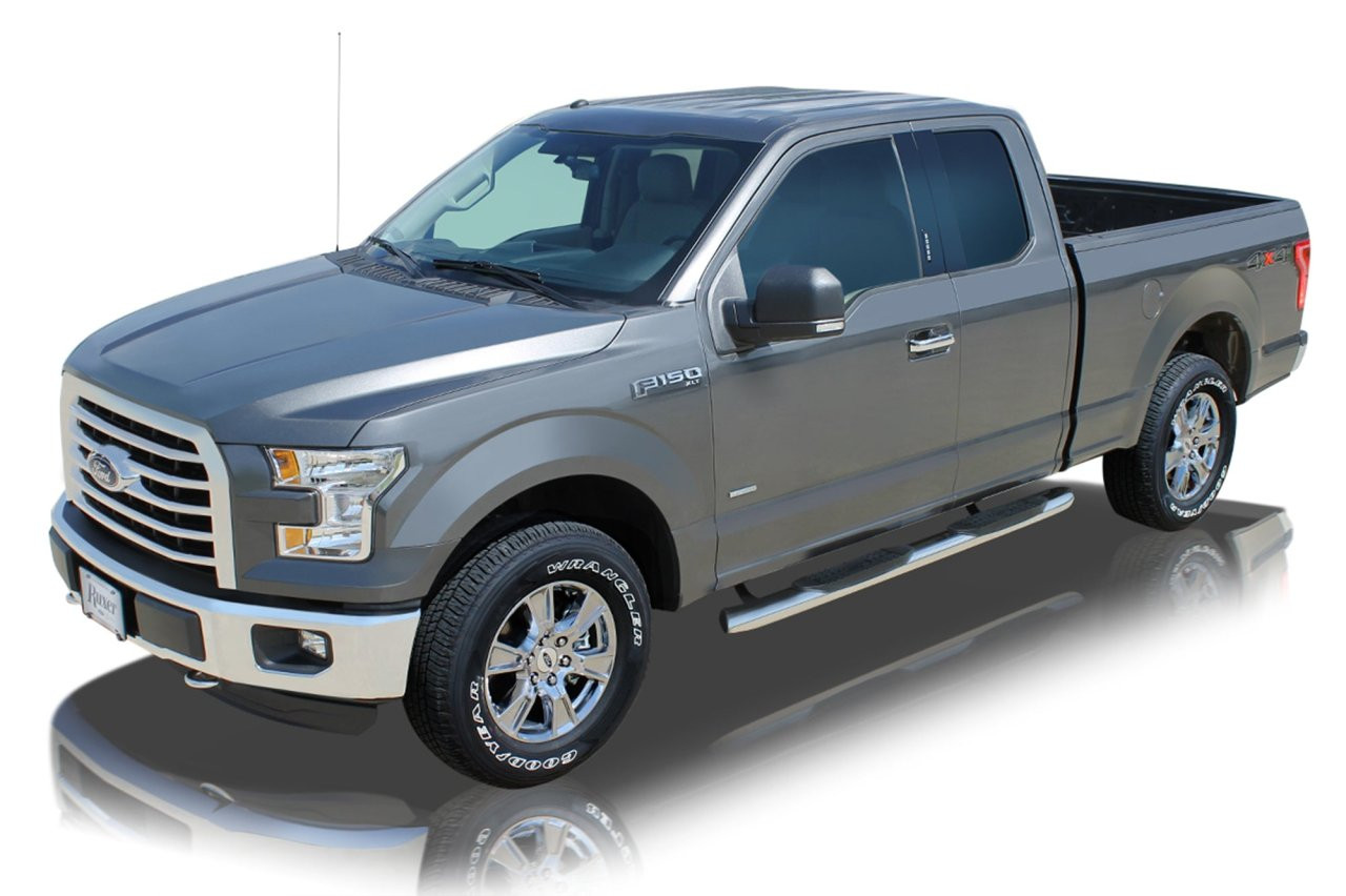 Raptor Series 5" OE Style Curved Oval Steps Polished Stainless Steel (1607-0207) — side view