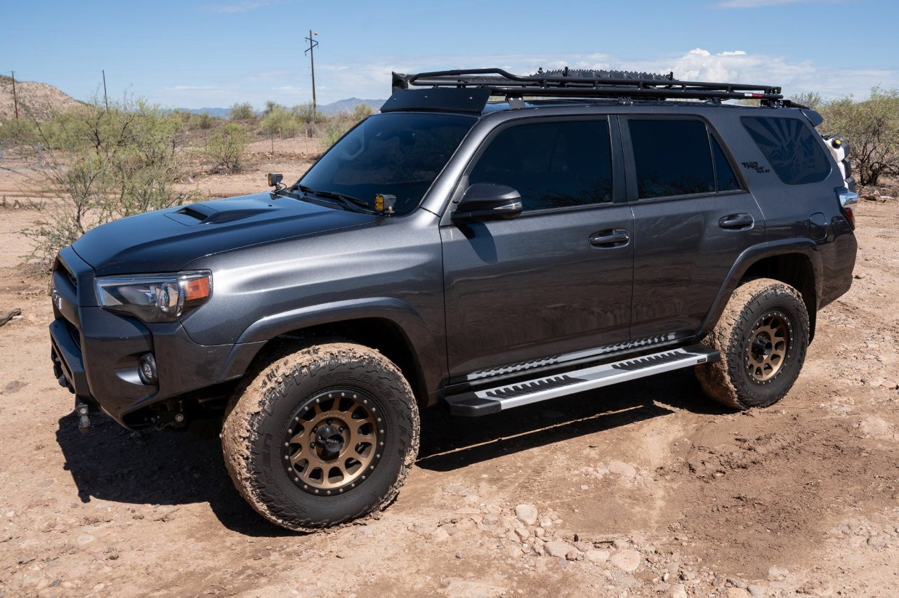 Raptor Series 6" OEM Style Running Boards Brushed Aluminum - Part# 1707-0431 — side view