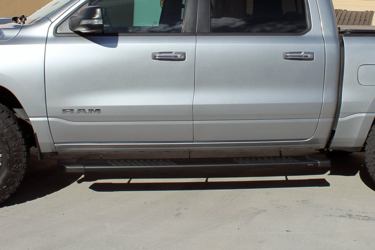 Raptor Series 6" OEM Style Running Boards Black Textured Aluminum - 1702-0602BT — side view