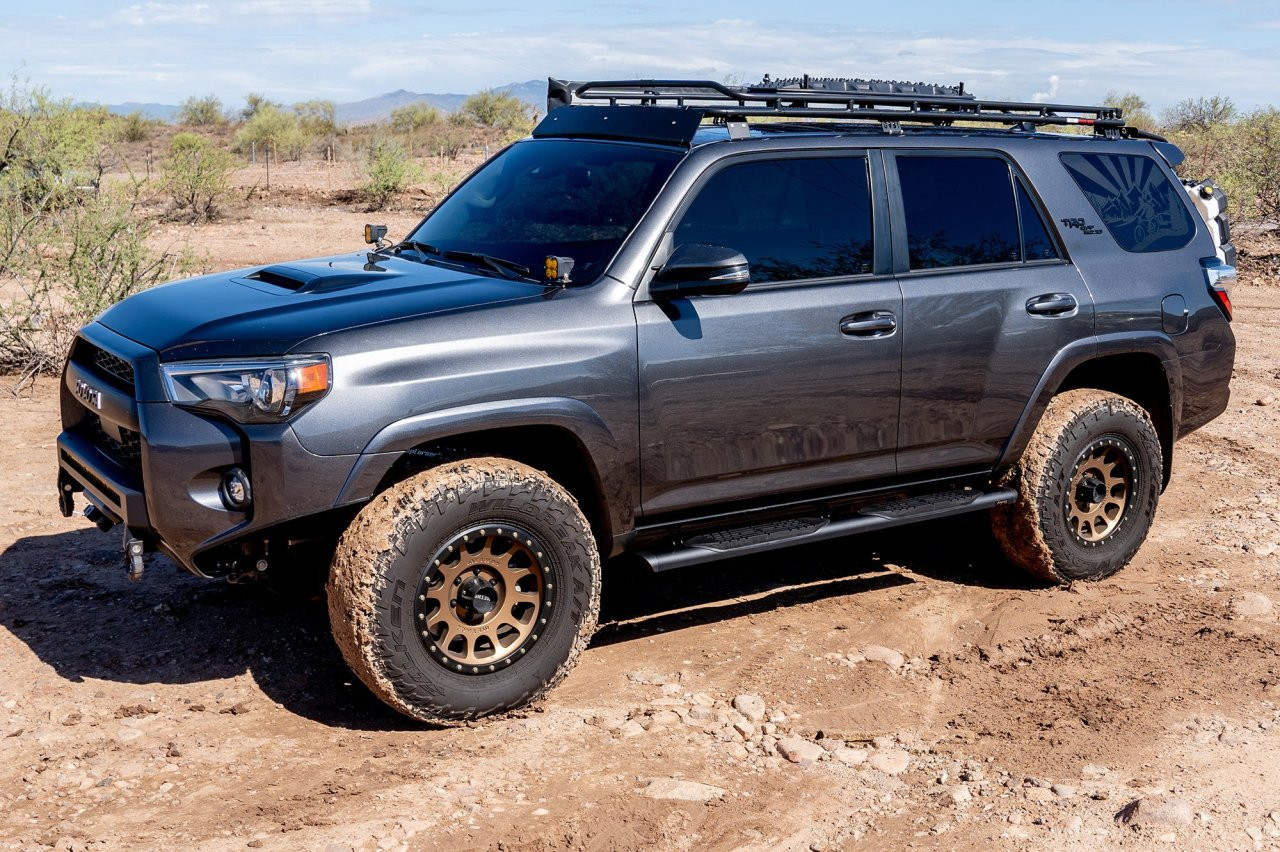 Raptor Series Oval Running Boards Black Textured Aluminum - Part# 2001-0626BT — side view