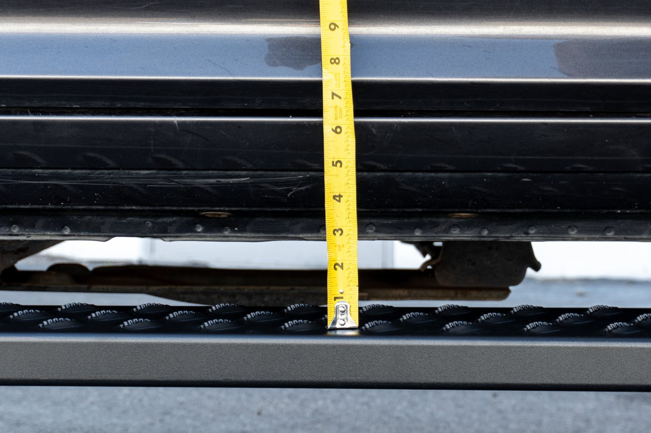 Raptor Series Sawtooth Running Boards Black Textured Aluminum - Part# 2102-0062BT — side view