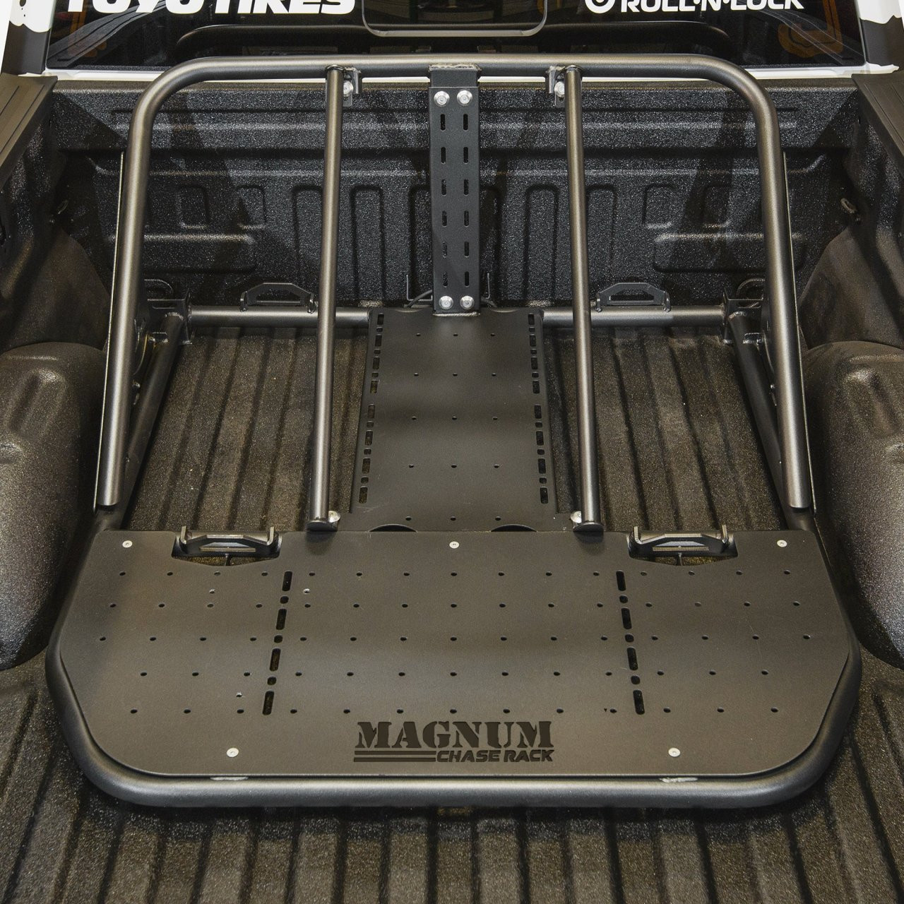 Magnum Chase/Tire Rack Black Textured Alloy Steel - Universal Chase Tire Rack — side view
