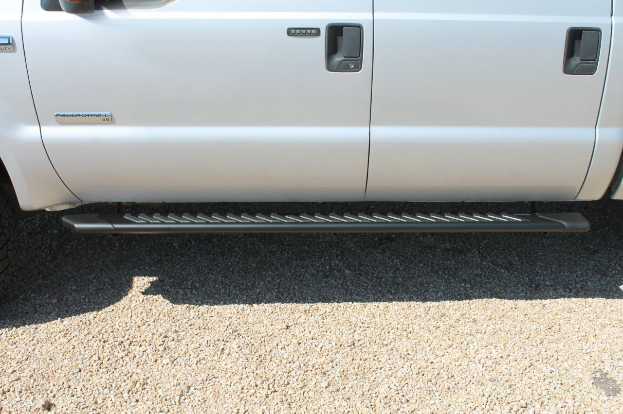 Raptor Series 5" OEM Style Full Tread Running Boards Black Textured 2203-0344BT — side view