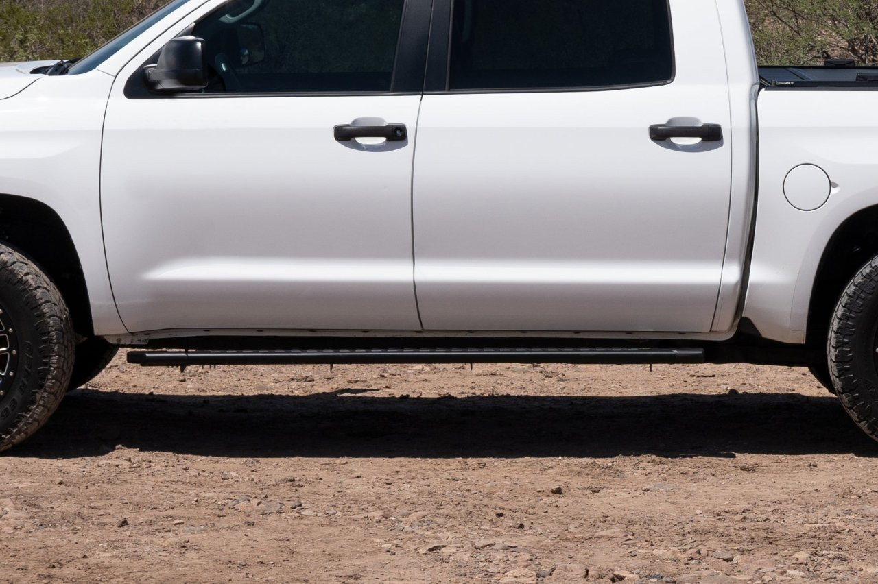 Raptor Series 5" OEM Style Full Tread Running Boards Black Textured 2204-0143BT — side view