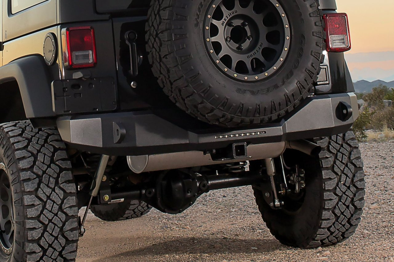 Magnum Rear Bumpers Black Textured Alloy Steel - Part# RBM13JPN — side view