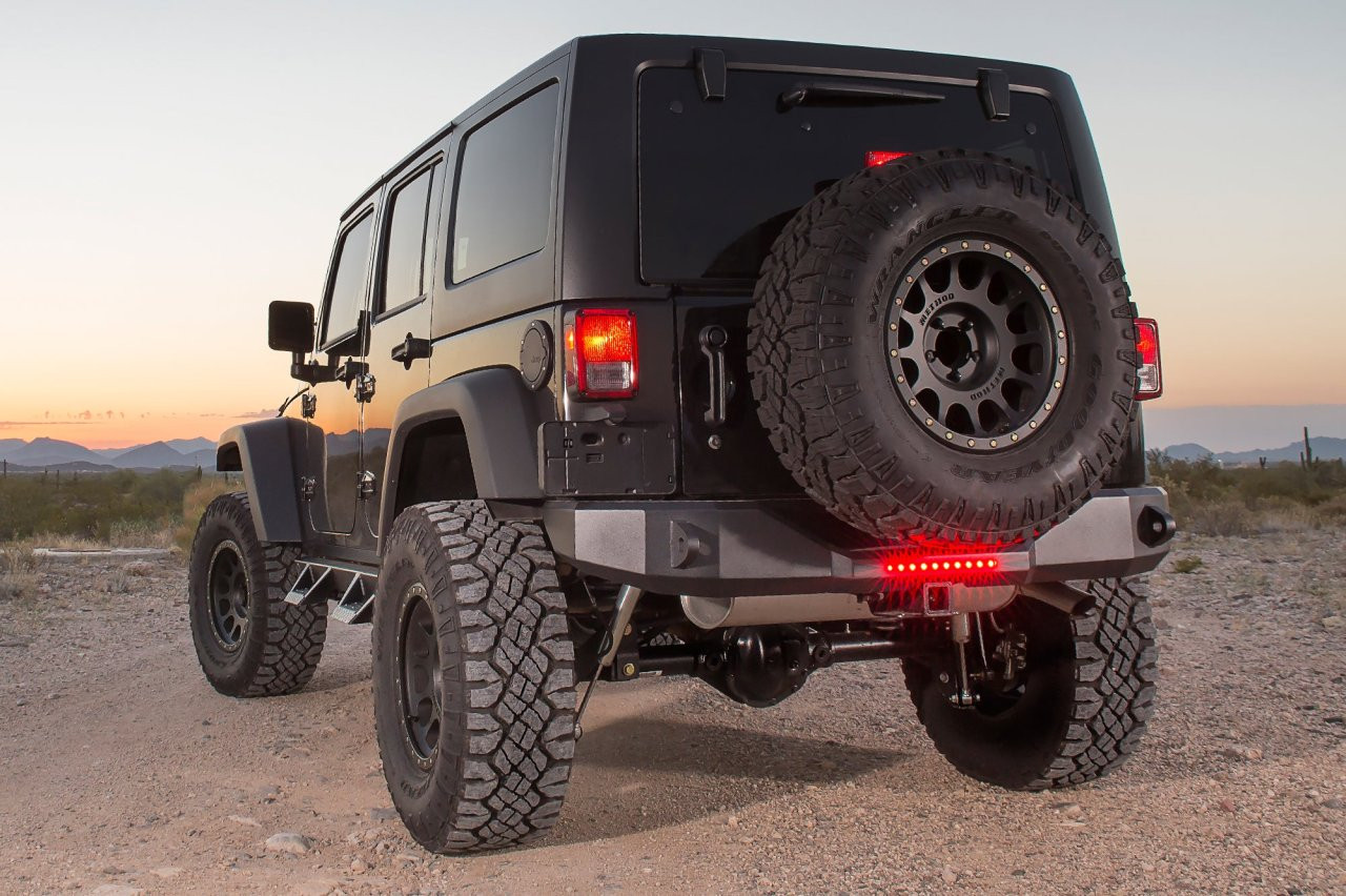 Magnum Rear Bumpers Black Textured Alloy Steel - Part# RBM13JPN — side view