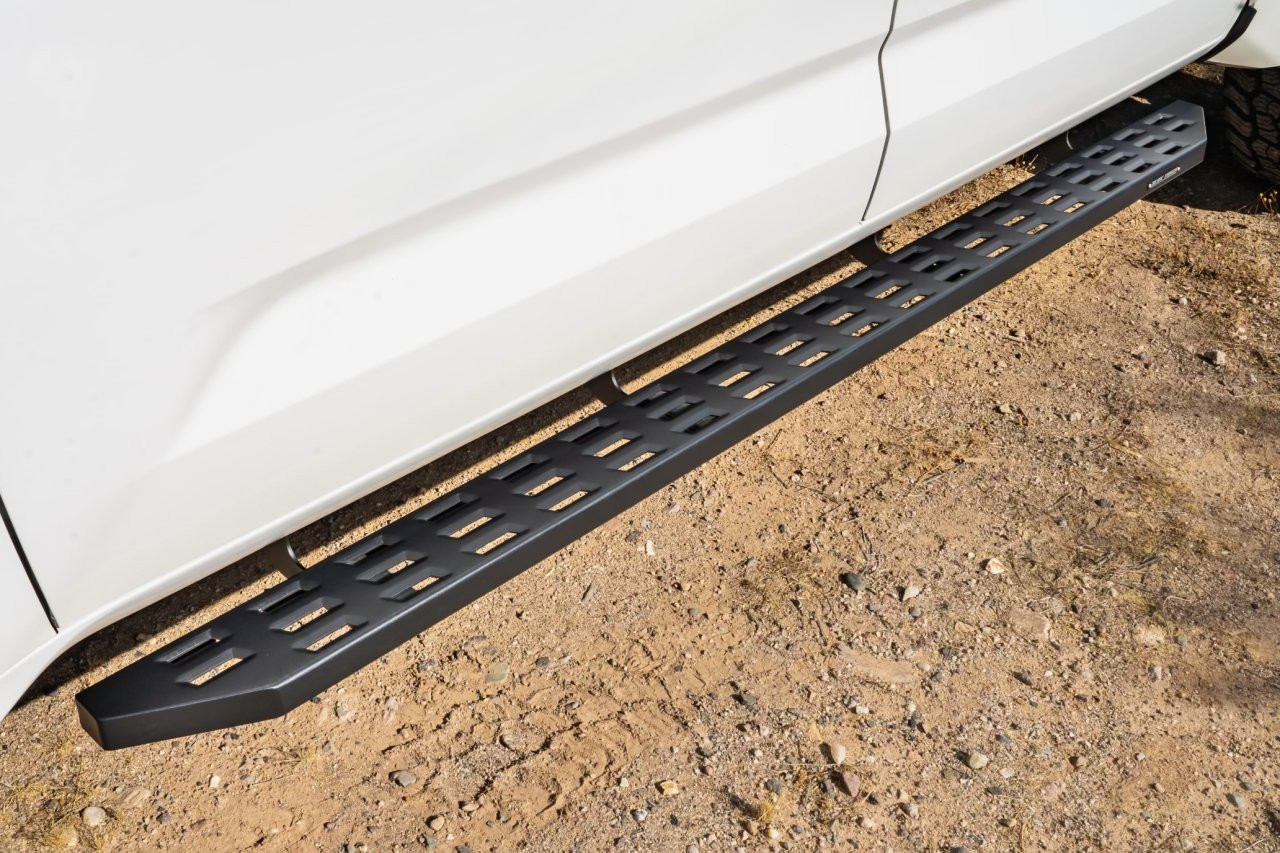 Raptor Series Sport Step Running Boards BLK Textured Aluminum Part# 2307-0478BT — side view