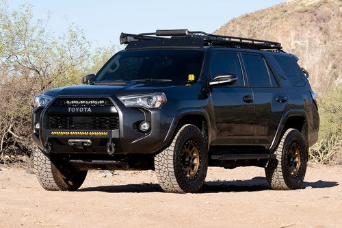 Magnum Front Stubby Winch Ready Bumpers Black Textured Alloy Steel (FBM75TYN-RT) — side view