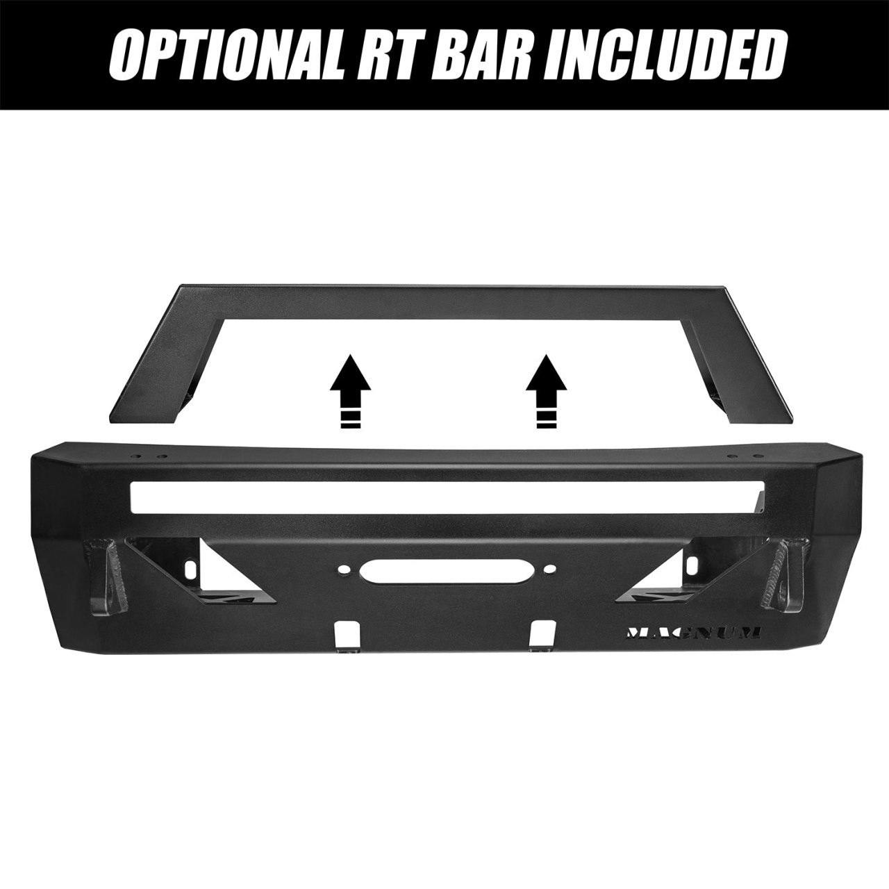 Magnum Front Stubby Winch Ready Bumpers Black Textured Alloy Steel (FBM75TYN-RT) — application image