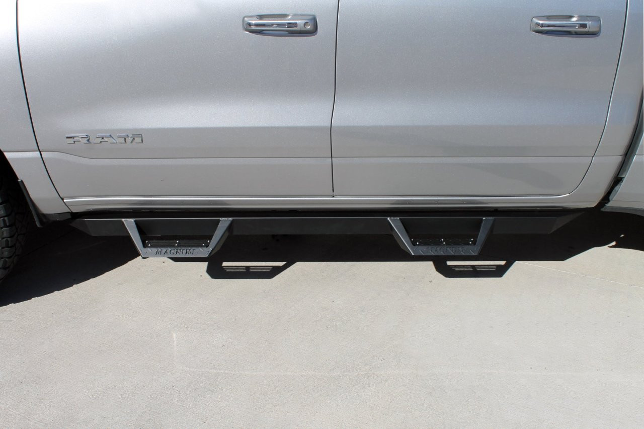 Magnum RT Drop Steps Black Textured Alloy Steel - Part# RTS37DG — side view