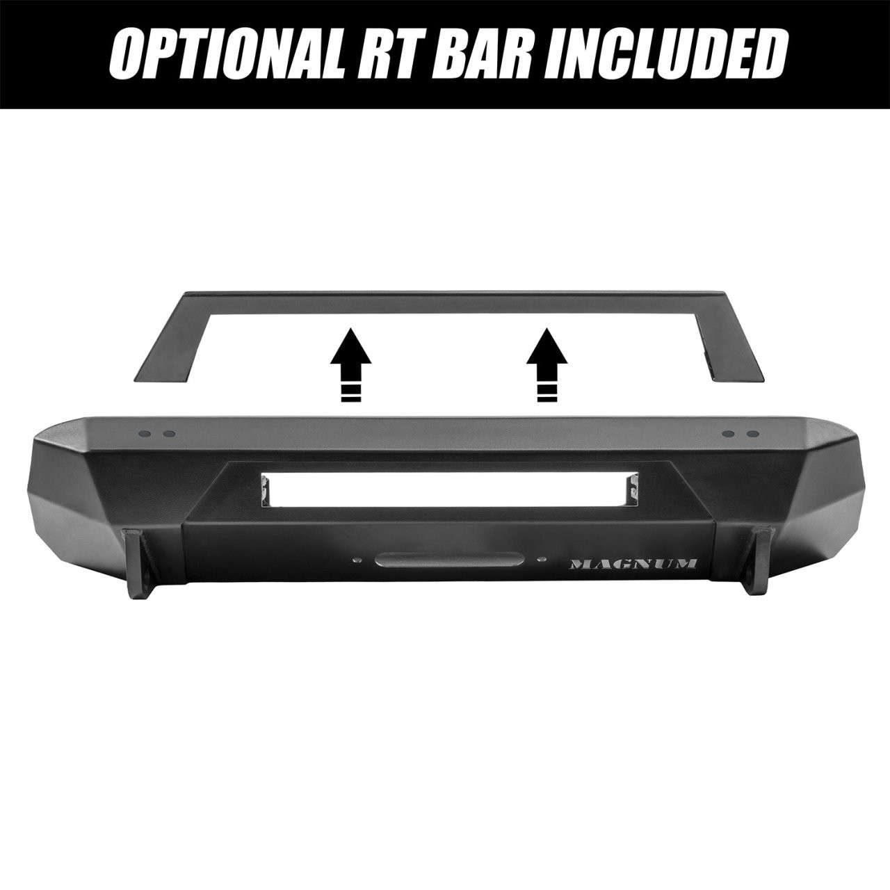 Magnum Front Stubby Winch Ready Bumpers Black Textured Alloy Steel (FBM83TYN-RT) — application image