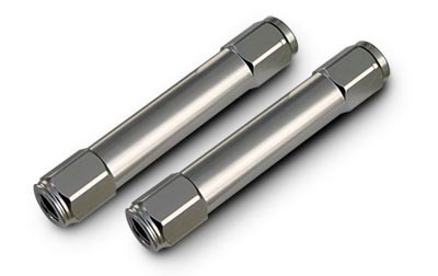 Billet aluminum tie rod adjusters for 1955-1957 Chevy Car. — primary image