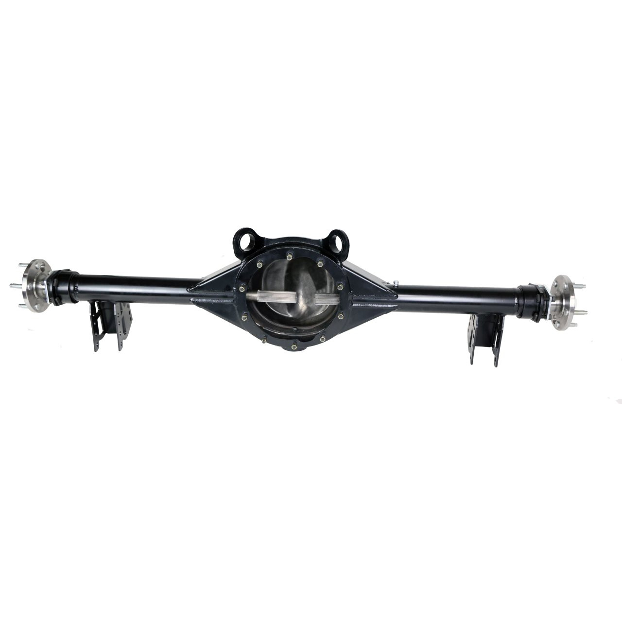 Ford 9" housing and axles, satin black, stock width (59.375"), 64-67 A-Body. — primary image