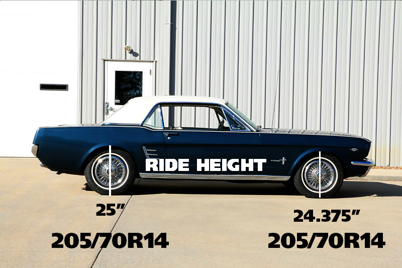Composite leaf springs and HQ shocks for 1964-1966 Mustang.