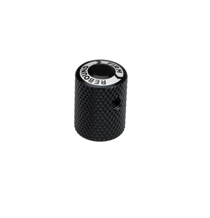 Long rebound knob for Ridetech HQ Shocks, aluminum, black. — primary image