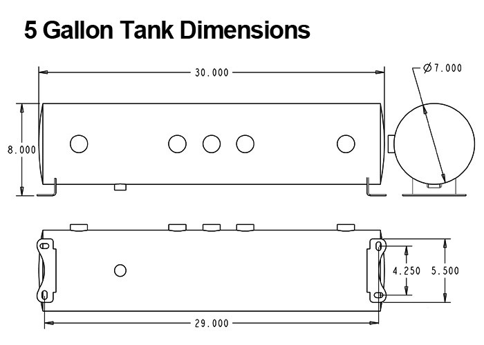 RidePro Analog 4 way air suspension control system with 5 gallon tank.