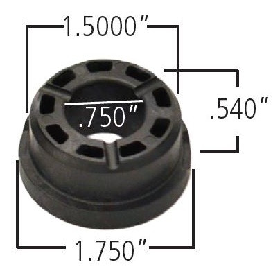 Delrin control arm bushing, 1.750" Large OD, 1.500" small OD,.750" ID, .990" OAL — primary image