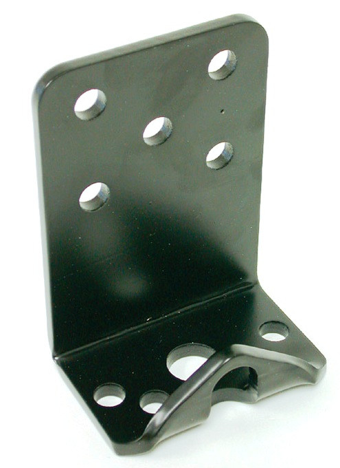 Bolt-On under frame air spring bracket, powder coated black. — primary image