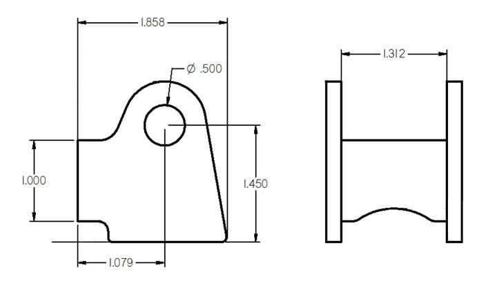 Shock bracket for 1.5" tube.