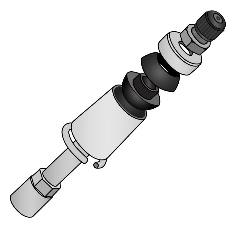 2.0" HQ Stud Top Assembly. For use with Ridetech Coil-Overs and Shockwaves.