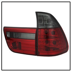 Euro Style Tail Lights - Red Smoke — angled view