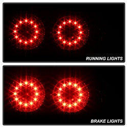 LED Tail Lights - Red Clear — angled view