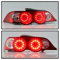 LED Tail Lights - Red Clear — angled view