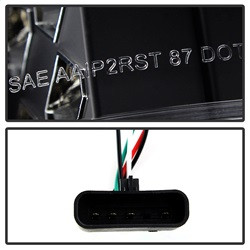LED Tail Lights - Black (5001351) — angled view