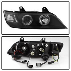 Projector Headlights - LED Halo - Black (5009081) — angled view