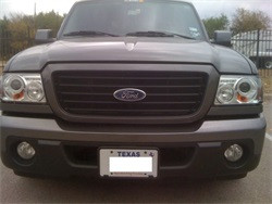 1PC Projector Headlights - LED Halo - Black — installed view