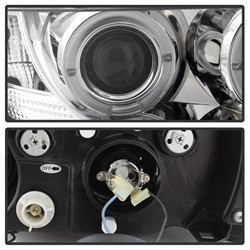 Projector Headlights - LED Halo - Chrome (5009098) — angled view