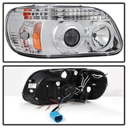 Projector Headlights - LED Halo - Chrome (5010148) — angled view