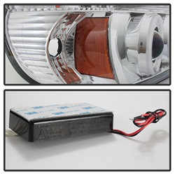 Projector Headlights - LED Halo - Chrome (5010148) — angled view