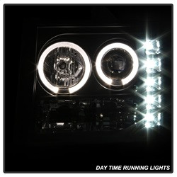 Projector Headlights - LED Halo - Black (5010605) — angled view