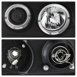 Projector Headlights - LED Halo - Black (5010605) — angled view