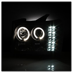 Projector Headlights - LED Halo - Black (5010605) — angled view
