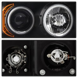 Projector Headlights - LED Halo - Black (5009975) — angled view