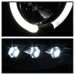 Projector Headlights - LED Halo - Black (5009975) — angled view