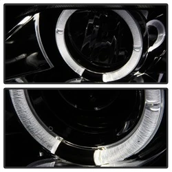 Projector Headlights - LED Halo - Smoke — angled view