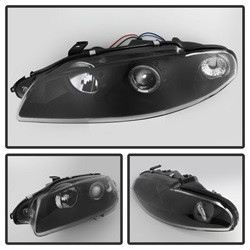 Projector Headlights - LED Halo - Black (5011473) — angled view