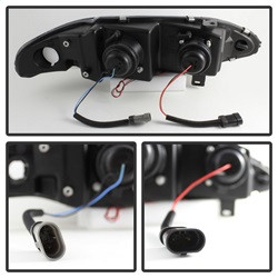 Projector Headlights - LED Halo - Black (5011473) — angled view