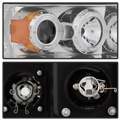 Projector Headlights - LED Halo - Chrome (5009982) — angled view