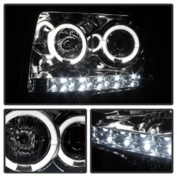 Projector Headlights - LED Halo - Smoke (5010254) — angled view